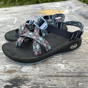 Chaco ZCloud 2 Trace Eclipse Adjustable Woman’s Sandals Size 7 Pink/Blue 975